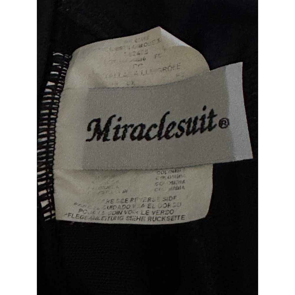 Miraclesuit Ansonia Black Mesh Lace Up One Piece Swimsuit Tummy Control Sz 14 - Picture 5 of 6